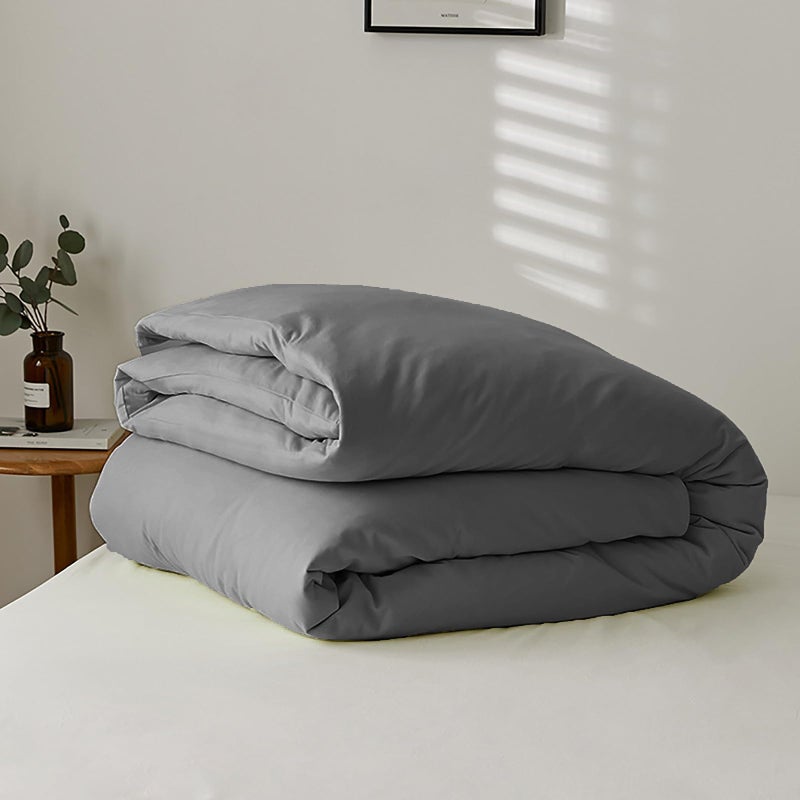 Cottonight Grey Comforter Sets Queen Dark Grey Comforter Queen Size Men Women Charcoal Grey Quilts Blanket Modern Solid Smoke Gray Bedding Comforter Set for Men Boys Adults - Image 4